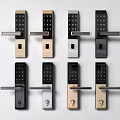 Smart Door Locks With Electronic Keypad In Multiple Colors And Modern Design 3d model