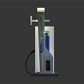 EV Station Structure With Charging Ports And Digital Display Screen 3d model
