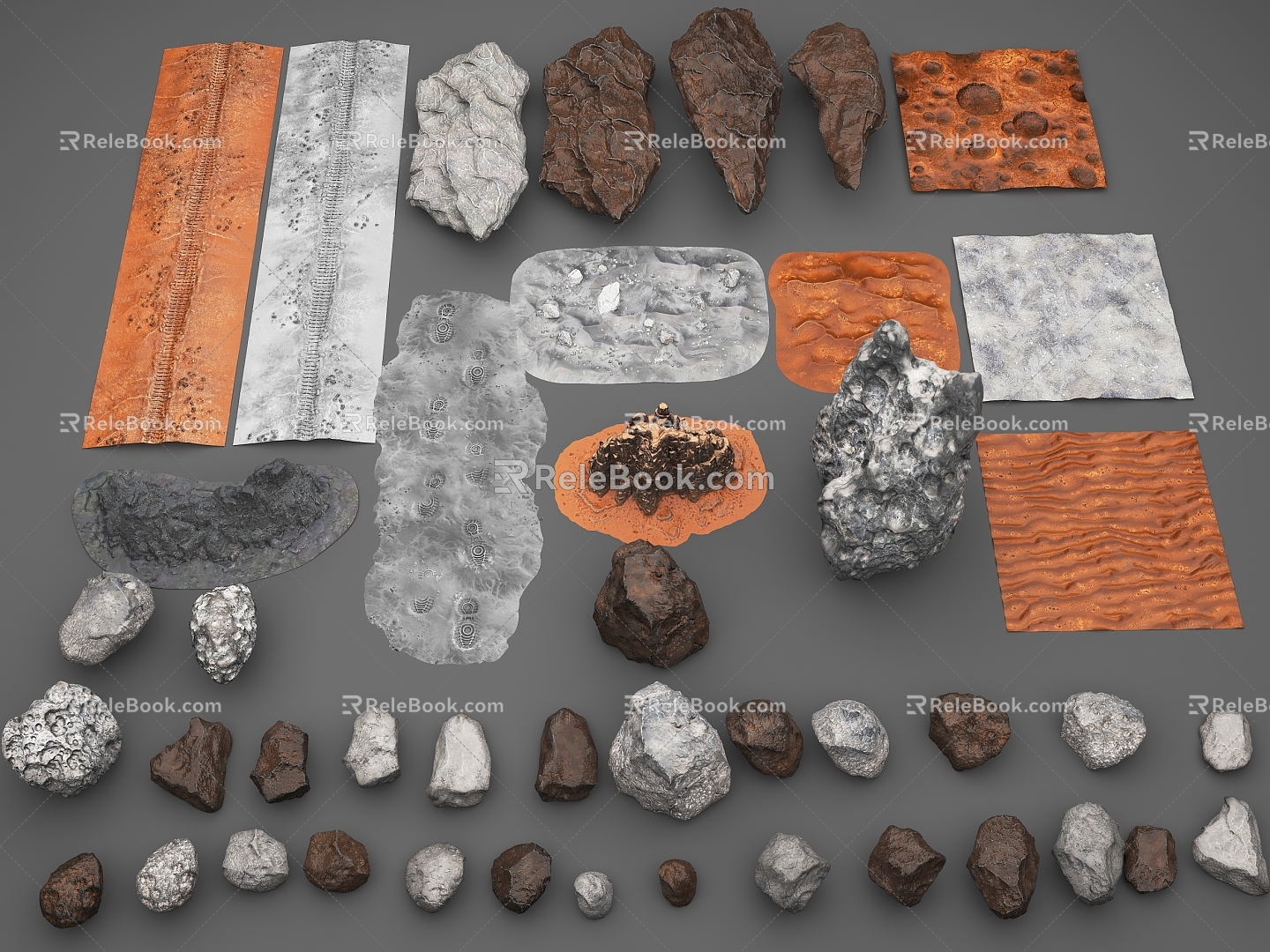 Meteorite Iron Meteorite Copper Meteorite Dune Crater Moon Landform Mars Landform Stone 3d model