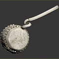 Vintage Silver Decorative Earrings With Round Pendants And Engraved Patterns