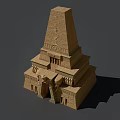 Ancient Egyptian Tower With Hieroglyph Carvings And Stepped Stone Structure 3d model