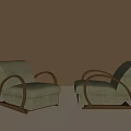 American-style Middle Ancient Single Sofa 3d model