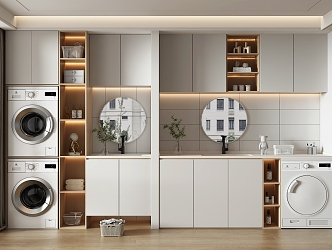 Home Furnishing balcony washing machine cabinet 3d model