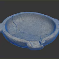 Ancient Artisan Carved Ceramic Vessel Sculpture With Handles And Cracked Texture