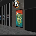 Modern Cinema Interior With Welcome Sign Movie Posters Ticket Machines And Film Reality Dream Slogan