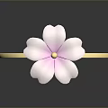 Gold Floral Ring With Pink Flower And Central Pink Detail Fashionable Accessory