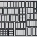 Various Modern Window Designs With Different Glass Panels And Frame Styles
