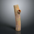Natural Tree Trunk Plant Decor With Brown Yellow Texture And Round Hole Design