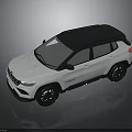 Modern White SUV Featuring Black Roof Sleek Exterior And Stylish Black Wheels