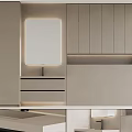 Modern Bathroom Vanity with Backlit Mirror Sleek Storage Drawers and Light Colored Design