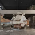 Cultural Center Large Sailboat Model in Exhibition Hall With Historical Displays And Decorative Walls