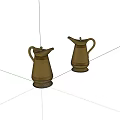 Two Natural Bamboo Water Pitchers With Classic Design And Stable Base