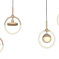 Modern Circular Pendant Lights With Metal Frames And Illuminated Rings