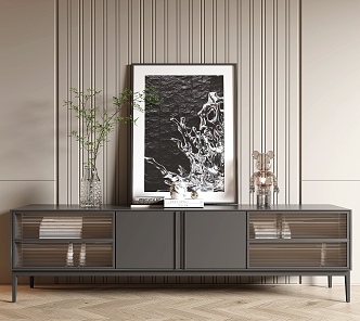 Modern TV Cabinet Jewelry Ornaments Decorative Painting 3d model