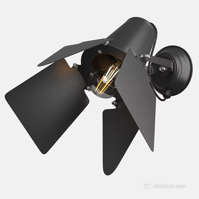 Modern Black Downlight Spotlight With Adjustable Blade For Home Interior Lighting 3d model 