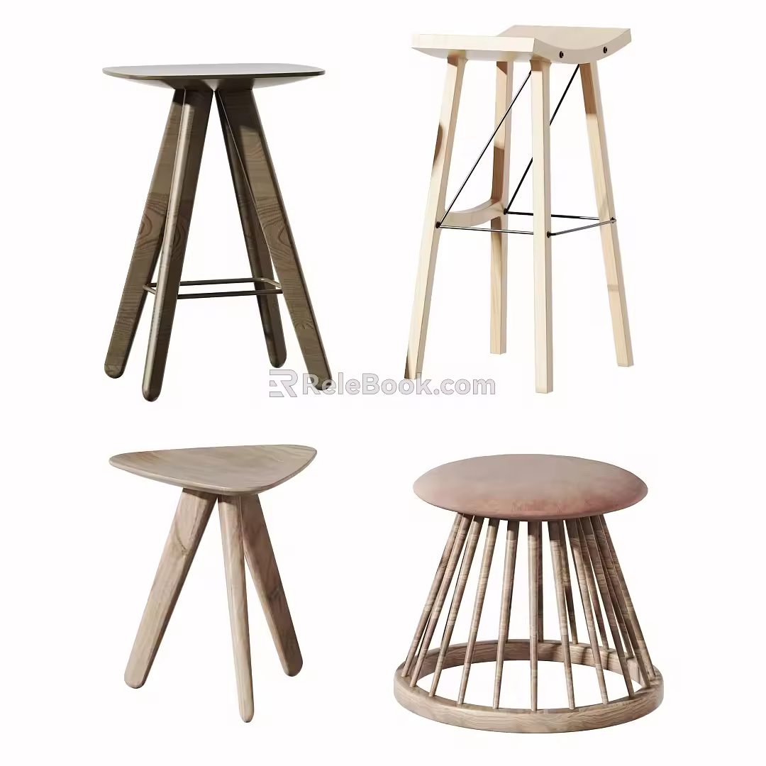 Modern bar stool 3d model