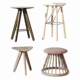 Modern bar stool 3d model