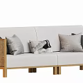 New Chinese-style Multi-person Straight-row Sofa 3d model