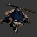 Fantasy Female Mage Character In Blue And White Outfit With Star Shaped Staff