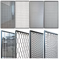 Various Modern Room Dividers With Perforated Metal And Decorative Patterns 3d model