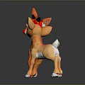 Cute Plush Reindeer Toys Orange Light Orange With Big Eyes Red Bow