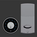 Smart Door Handle With Numeric Keypad Modern Metal Design For Home Security 3d model