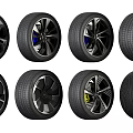 Stylish Automotive Tires Featuring Modern Alloy Wheels And Various Rim Designs
