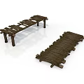 Rustic Wooden Furniture Benches With Long Plank Design And Sturdy Legs
