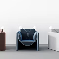 Modern Single Seater Sofa Designs In Brown Blue And Grey For Interior 3d model