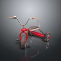 Kids Red Tricycle With Classic Design And Stable Wheels For Outdoor Play