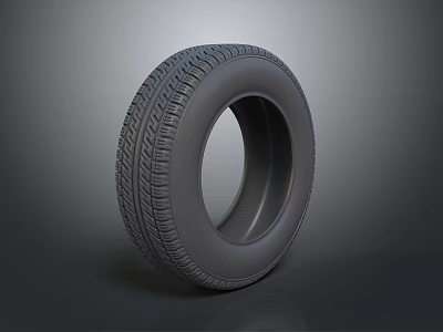 3D Rendered Car Tire With Detailed Tread Pattern Isolated On Gray Background 3d model