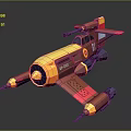 Vibrant 3D Model Passenger Plane With Red Yellow Fuselage Wings And M1010 Marking
