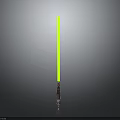 Futuristic Green Lightsaber Weapon With Glowing Blade And Metallic Hilt Design