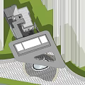 Modern Hotel Building With Glass Facade Roof Design And Swimming Pool Surrounded By Greenery