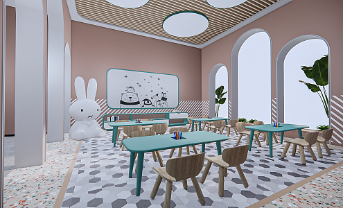 Modern Kindergarten Classroom 3d model