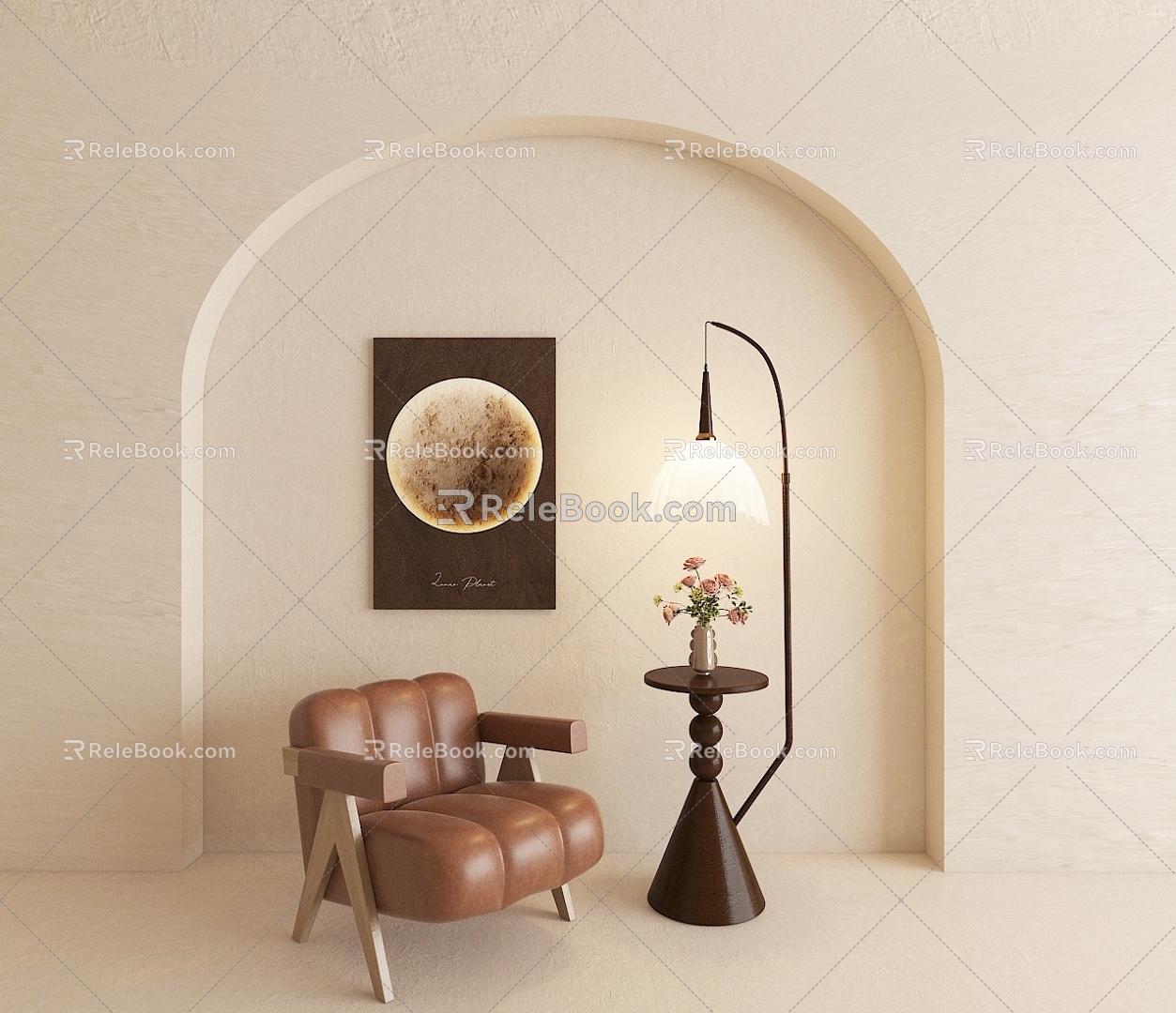 French retro floor lamp side several integrated atmosphere lamp 3d model