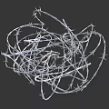 Barbed Wire Entangled Structure Featuring Sharp Metal Thorns And Twisted Strands 3d model
