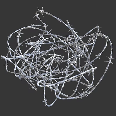 barbed wire barbed wire barbed wire barbed wire barbed wire barbed wire barbed wire barbed wire barbed wire thorns defense facilities 3d model