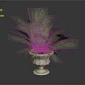 Green Palm Plant in Decorative Stone Planter with Lush Fronds for Garden