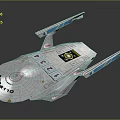 Futuristic Starship USS Discovery Design With Sleek Hull And Blue Engine Details For Interstellar Exploration