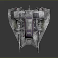 Futuristic Spacecraft With Metallic Structure And Cockpit Windows For Interstellar Travel