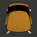 Orange Upholstered Chair Featuring Button Tufted Back And Chrome Swivel Base
