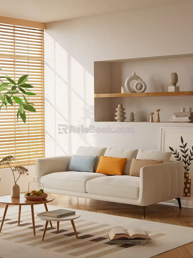 Modern Double Sofa Double Casual Sofa Combination 3d model