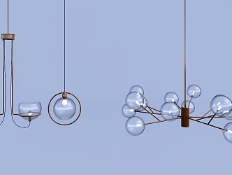 Light Luxury Chandelier Combination 3d model