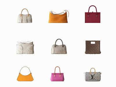 Stylish Assorted Handbags And Shoulder Bags In Various Colors And Designs 3d model