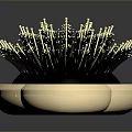 Stylish Hairbrush With Golden Handle And Black Bristles On Dark Background