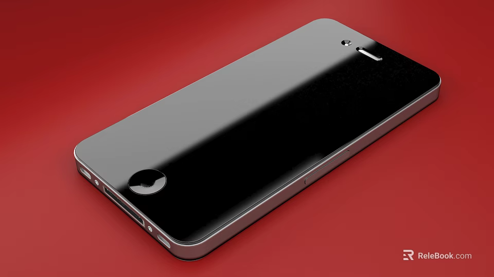 Black Modern Smartphone With Sleek Back Design And Camera On Red Background 3d model