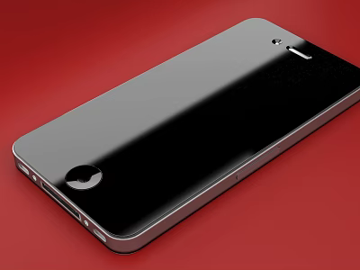 Black Modern Smartphone With Sleek Back Design And Camera On Red Background 3d model