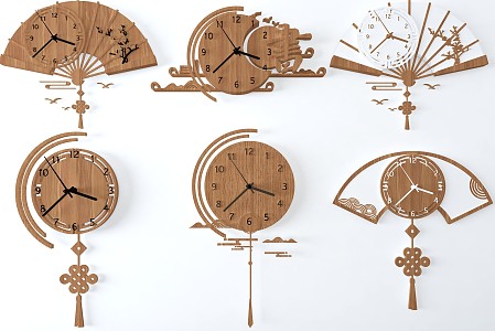 New Chinese clock and clock 3d model