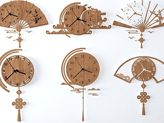 New Chinese clock and clock 3d model